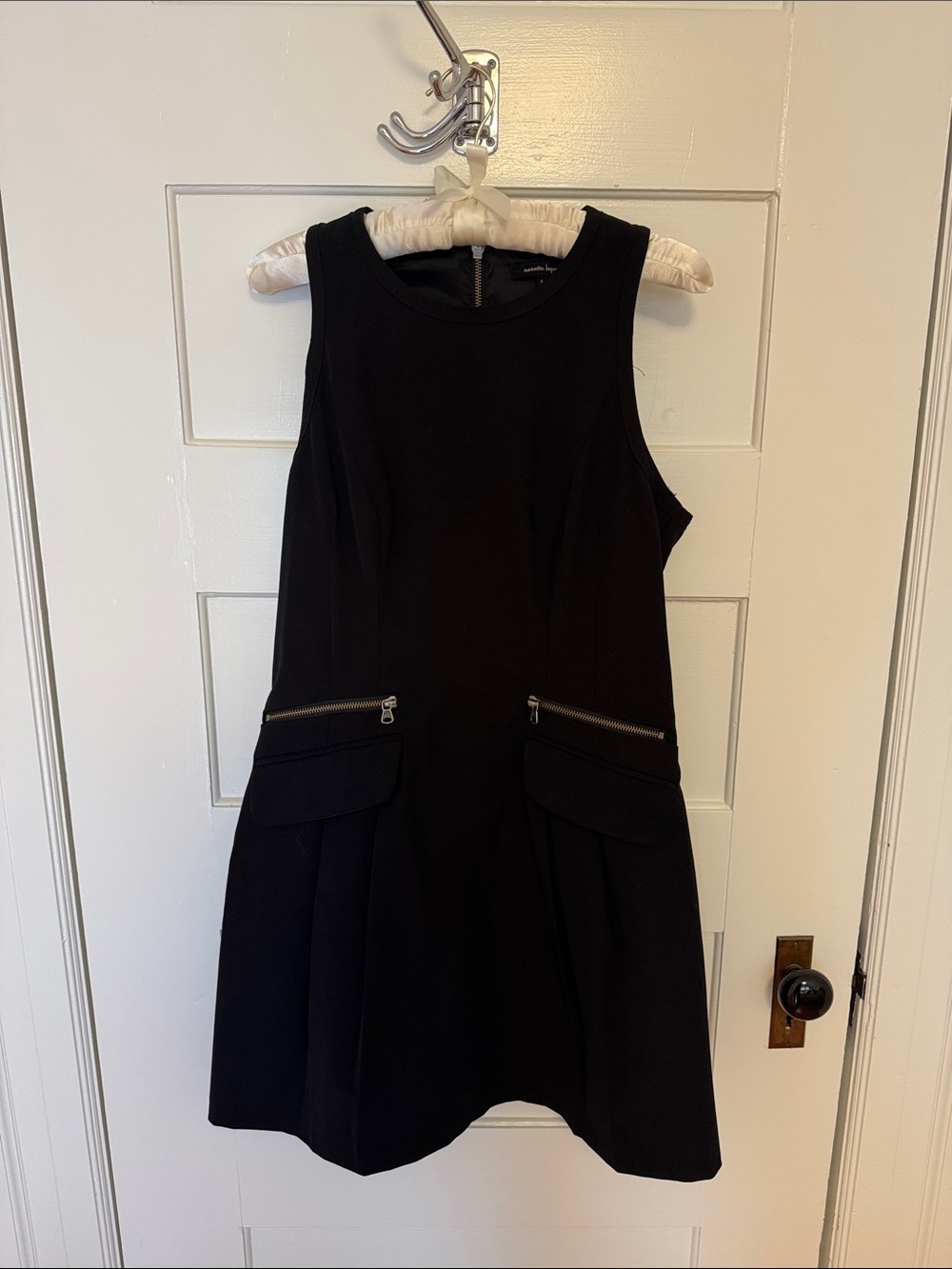 Vintage Nanette Lapore Black Sleeveless A-Line Dress with Zip Pockets